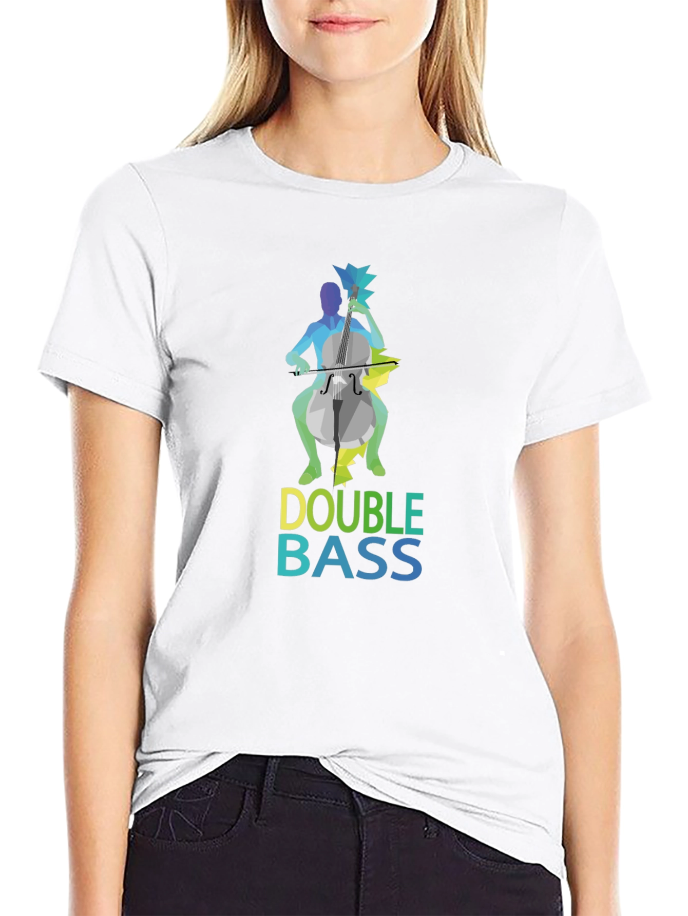 Camiseta Negra Hombre Diseño Double Bass