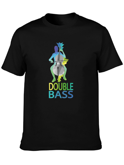 Camiseta Negra Hombre Diseño Double Bass