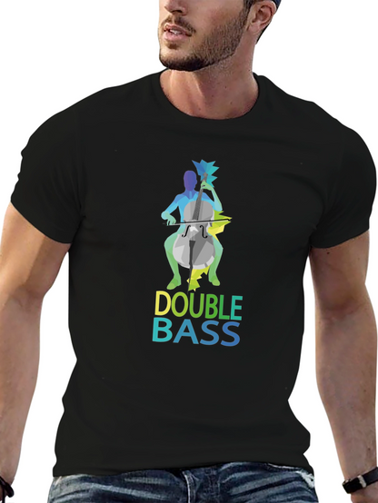 Camiseta Negra Hombre Diseño Double Bass
