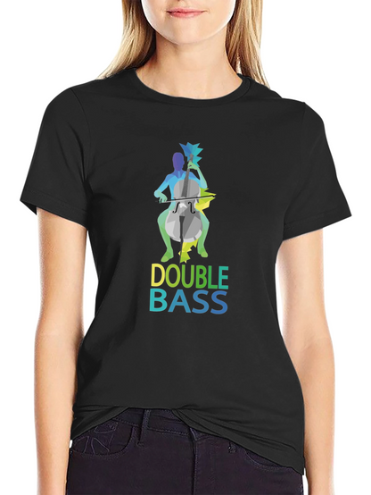 Camiseta Negra Hombre Diseño Double Bass