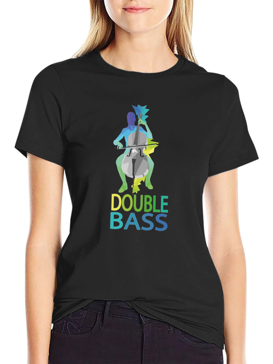 Camiseta Negra Hombre Diseño Double Bass