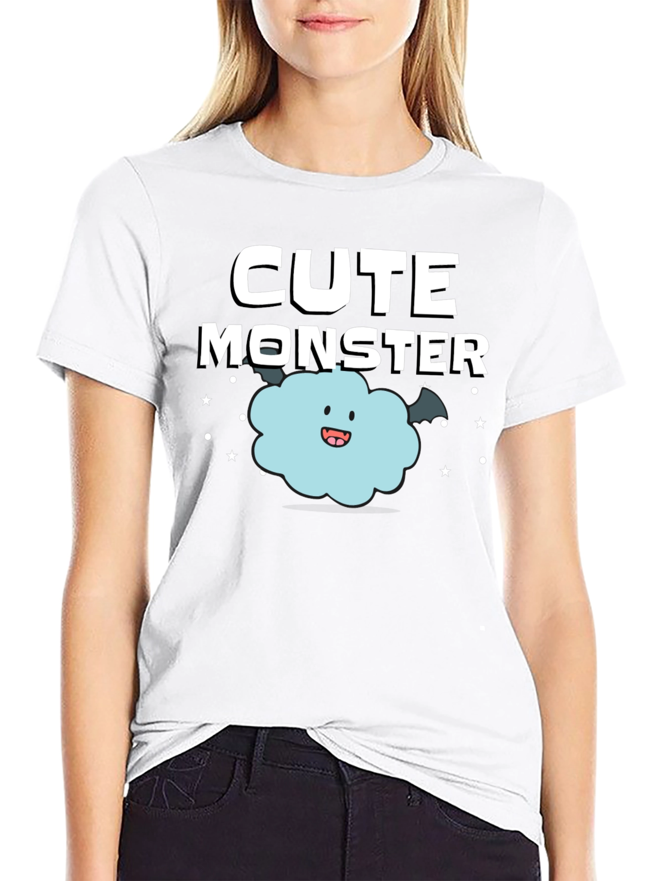 Camiseta Negra: Monstruo Adorable