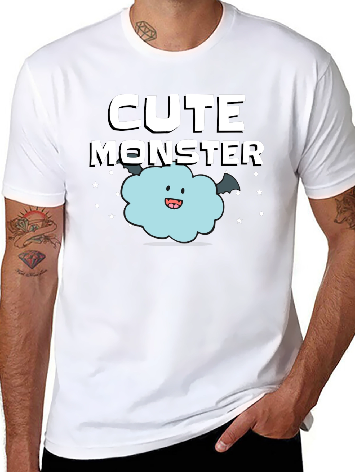 Camiseta Negra: Monstruo Adorable