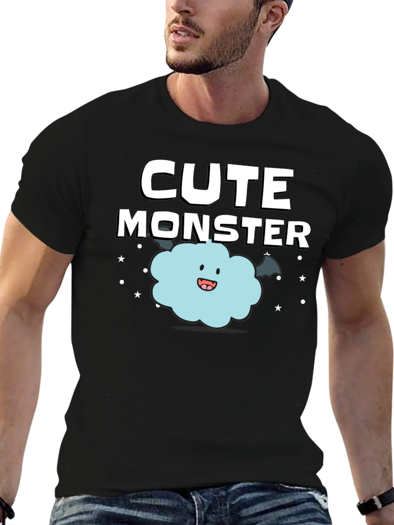 Camiseta Negra: Monstruo Adorable