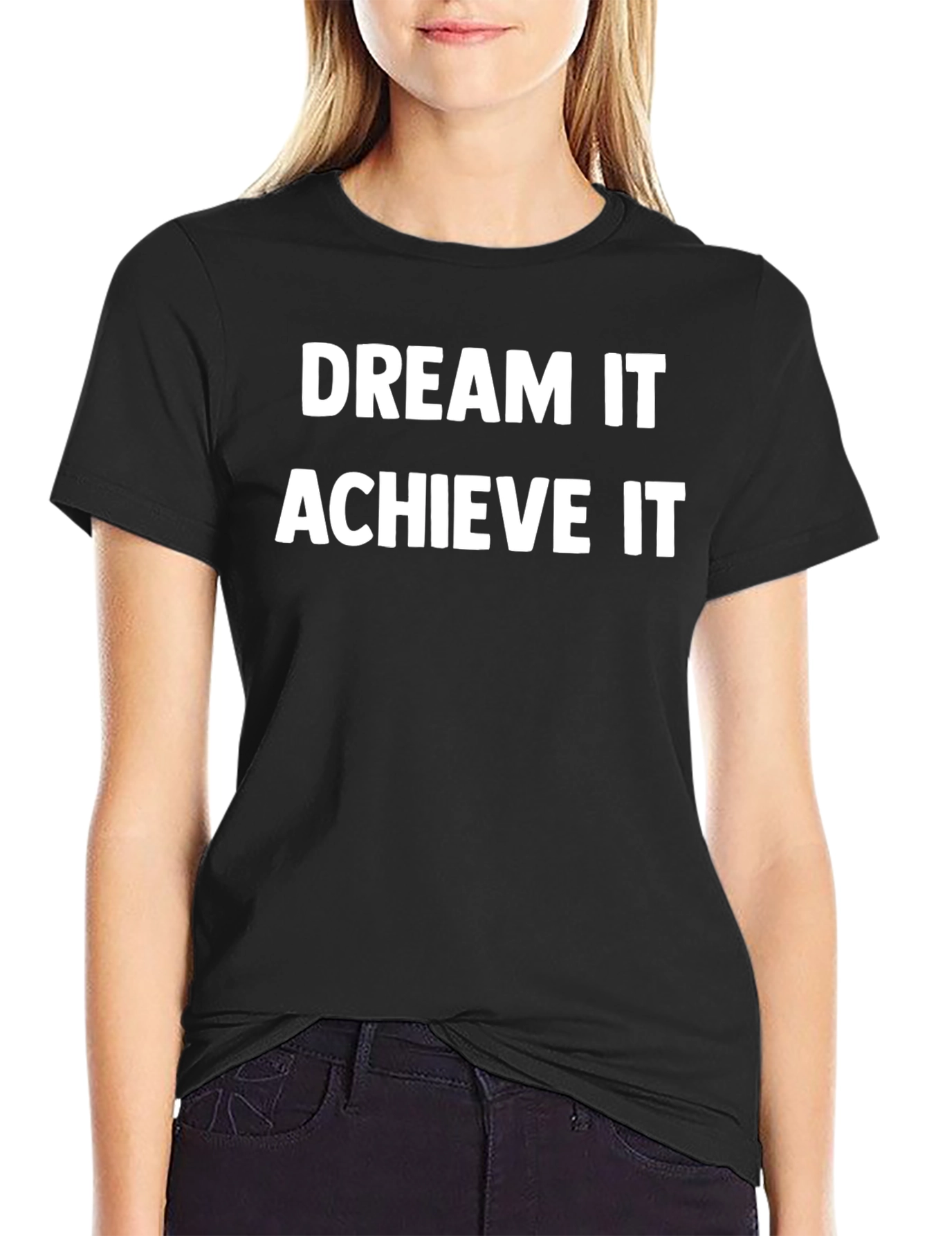 Camiseta Negra Inspiracional Sueña Logra