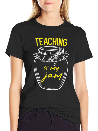Camiseta Negra Teaching is my jam para Profesor