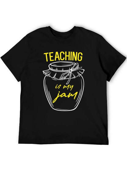 Camiseta Negra Teaching is my jam para Profesor
