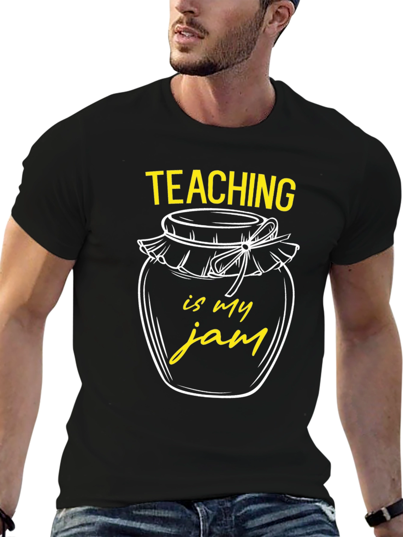 Camiseta Negra Teaching is my jam para Profesor