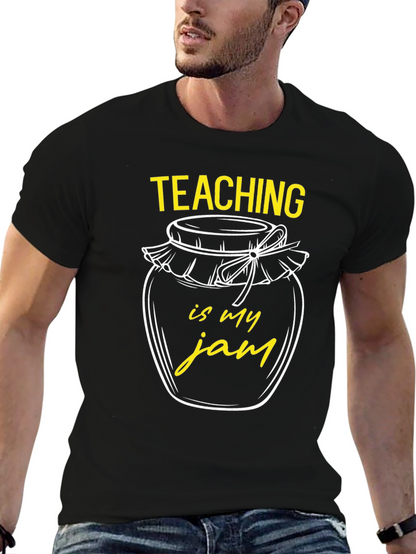 Camiseta Negra Teaching is my jam para Profesor