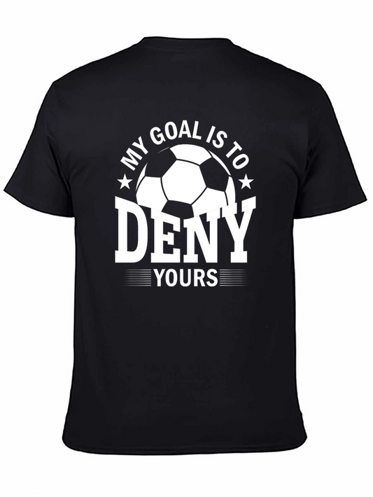 Camiseta Negra de Fútbol My Goal is to Deny Yours