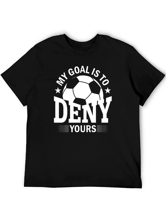 Camiseta Negra de Fútbol My Goal is to Deny Yours