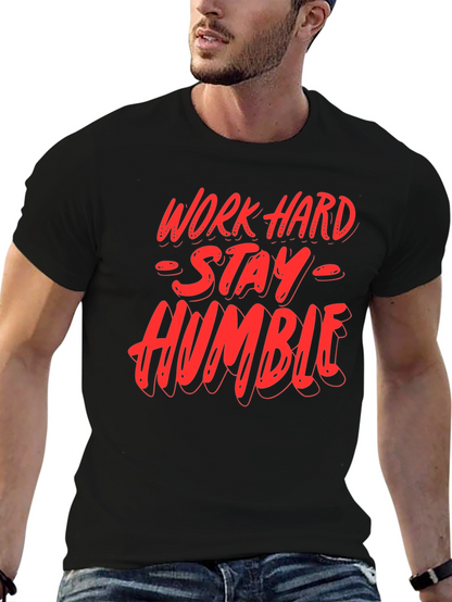Camiseta Negra: Trabaja Duro Sé Humilde