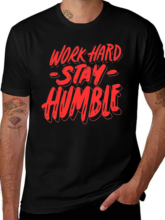 Camiseta Negra: Trabaja Duro Sé Humilde