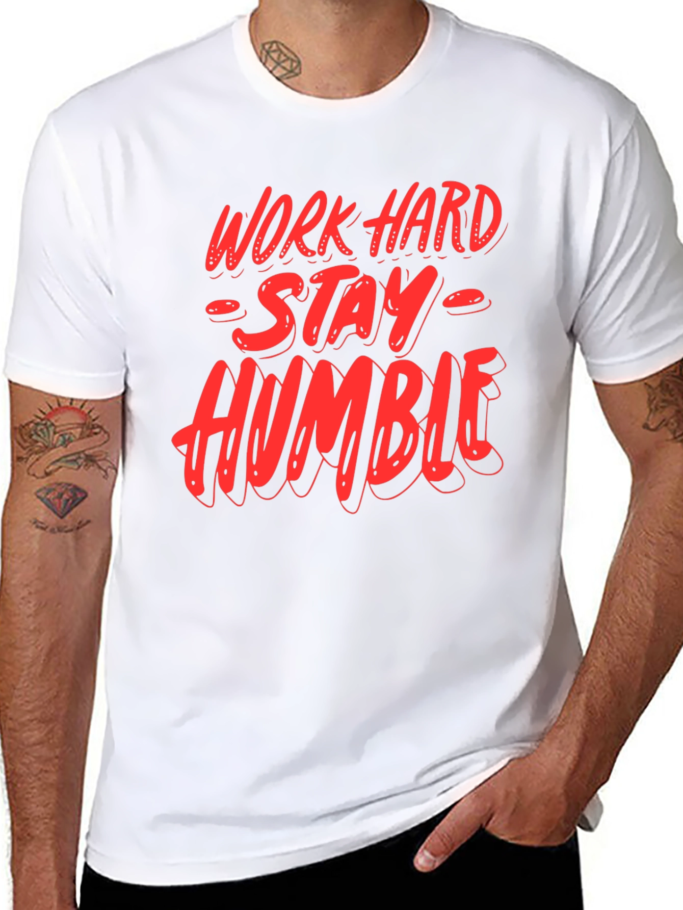 Camiseta Negra: Trabaja Duro Sé Humilde