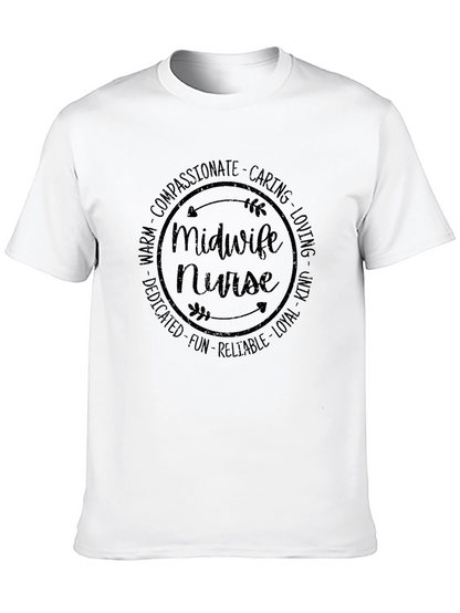 Camiseta Negra Midwife Nurse para Profesionales Sanitarias