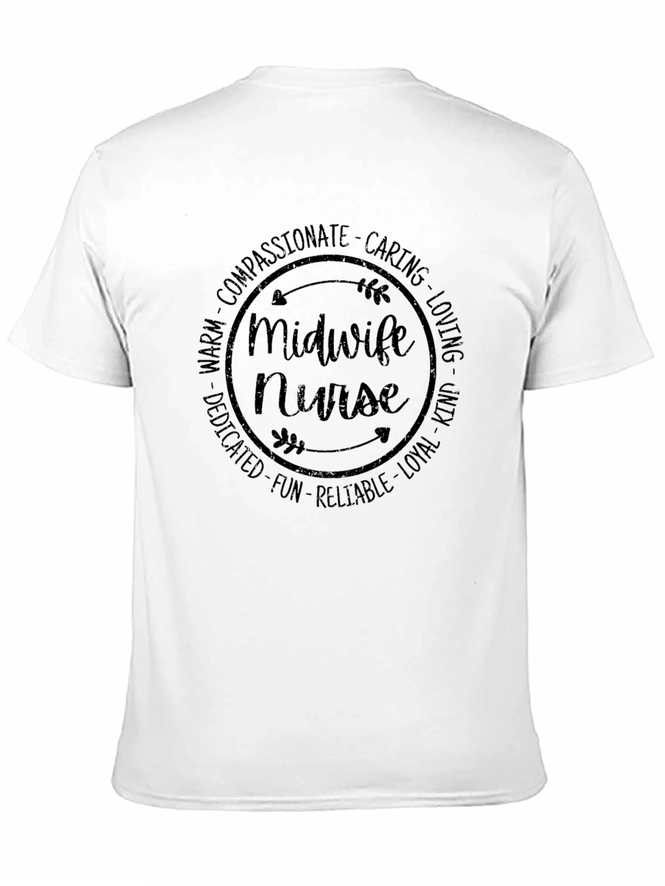 Camiseta Negra Midwife Nurse para Profesionales Sanitarias
