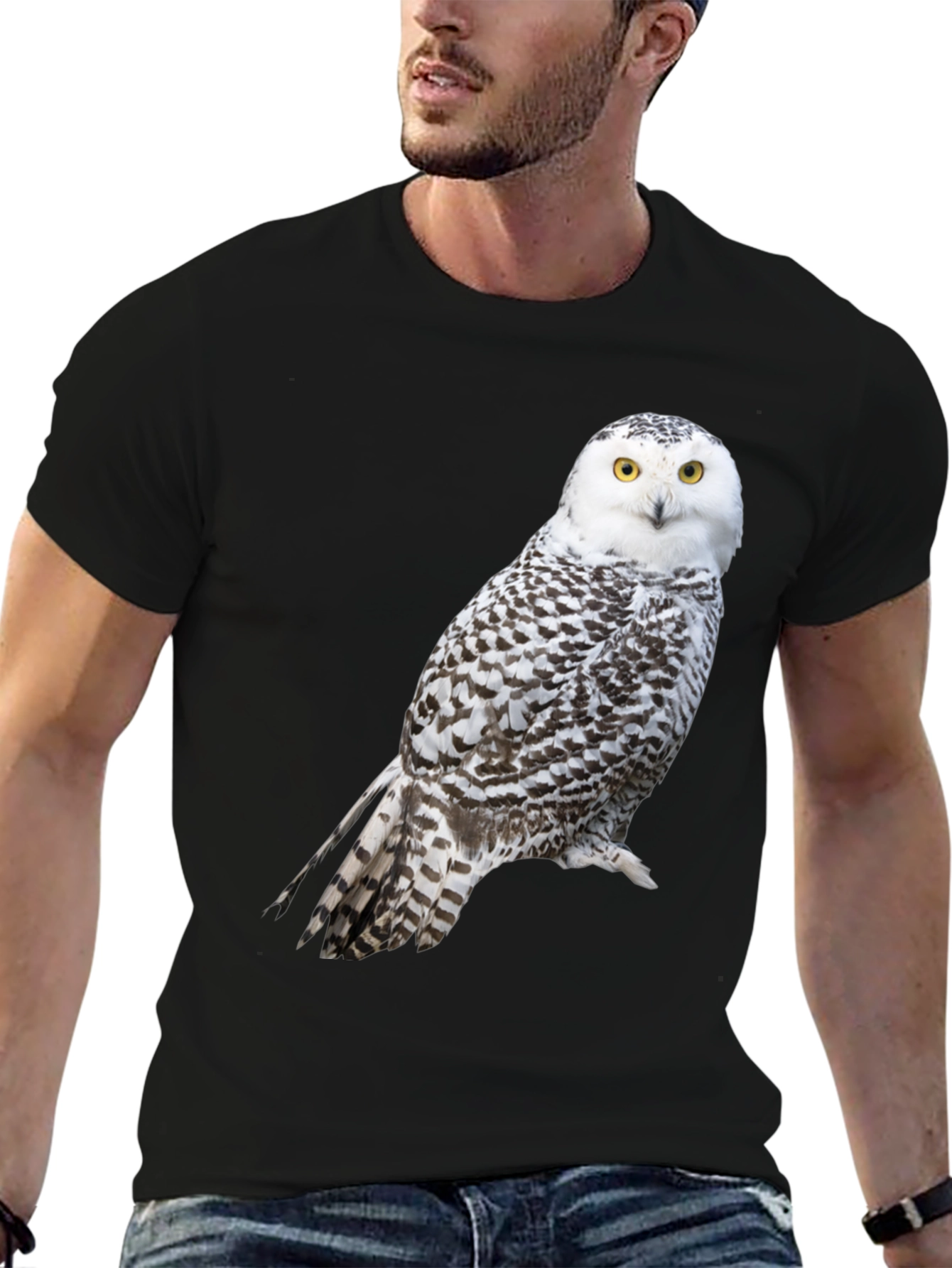 Camiseta Negra con Búho Nival para Hombre