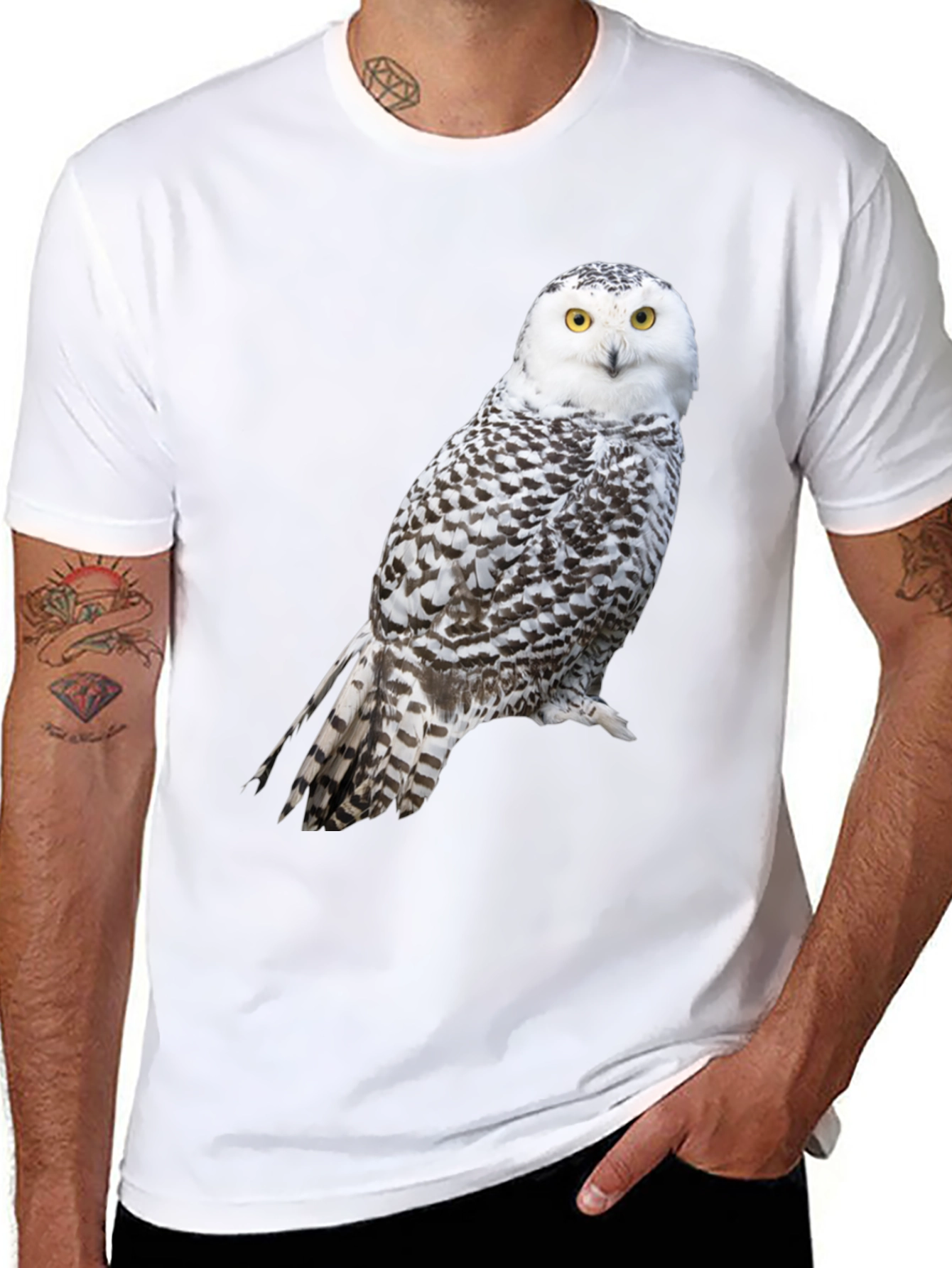 Camiseta Negra con Búho Nival para Hombre