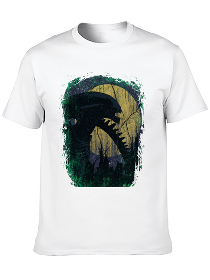 Camiseta Negra Alienígena Luna Terror