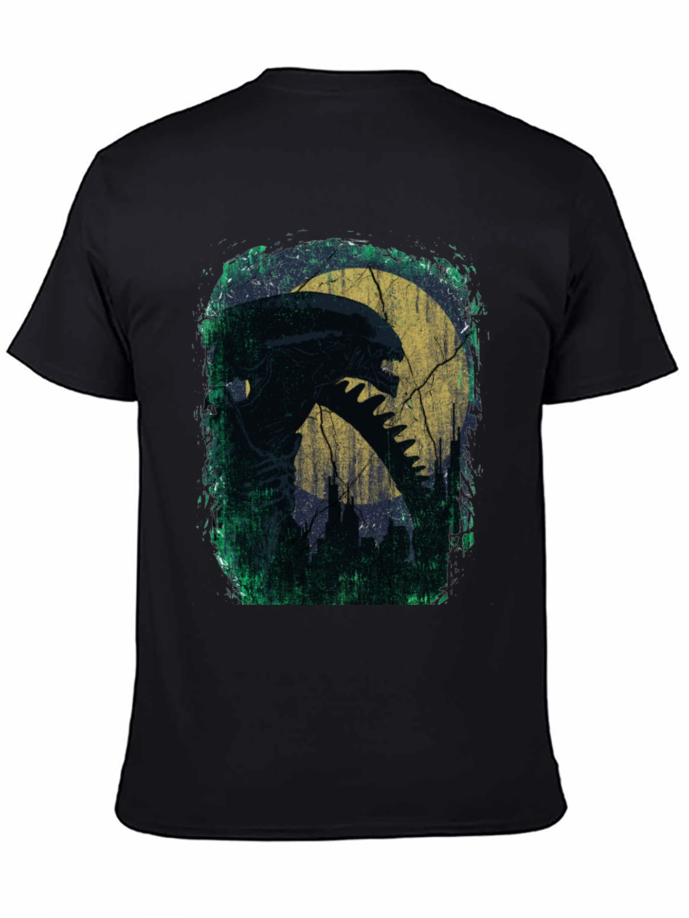 Camiseta Negra Alienígena Luna Terror
