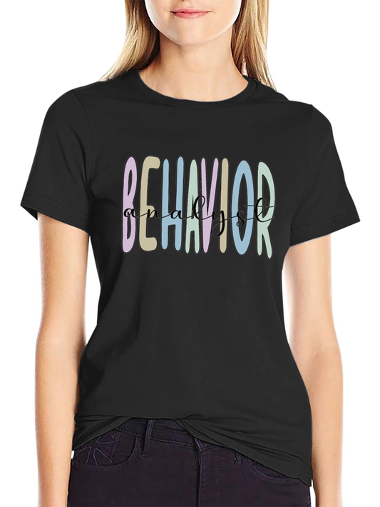 Camiseta Negra Behavior Analyst Casual