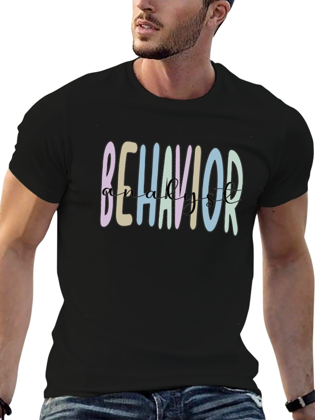 Camiseta Negra Behavior Analyst Casual