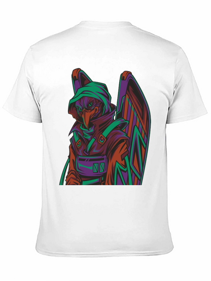 Camiseta Negra con Diseño de Cuervo Cibernético
