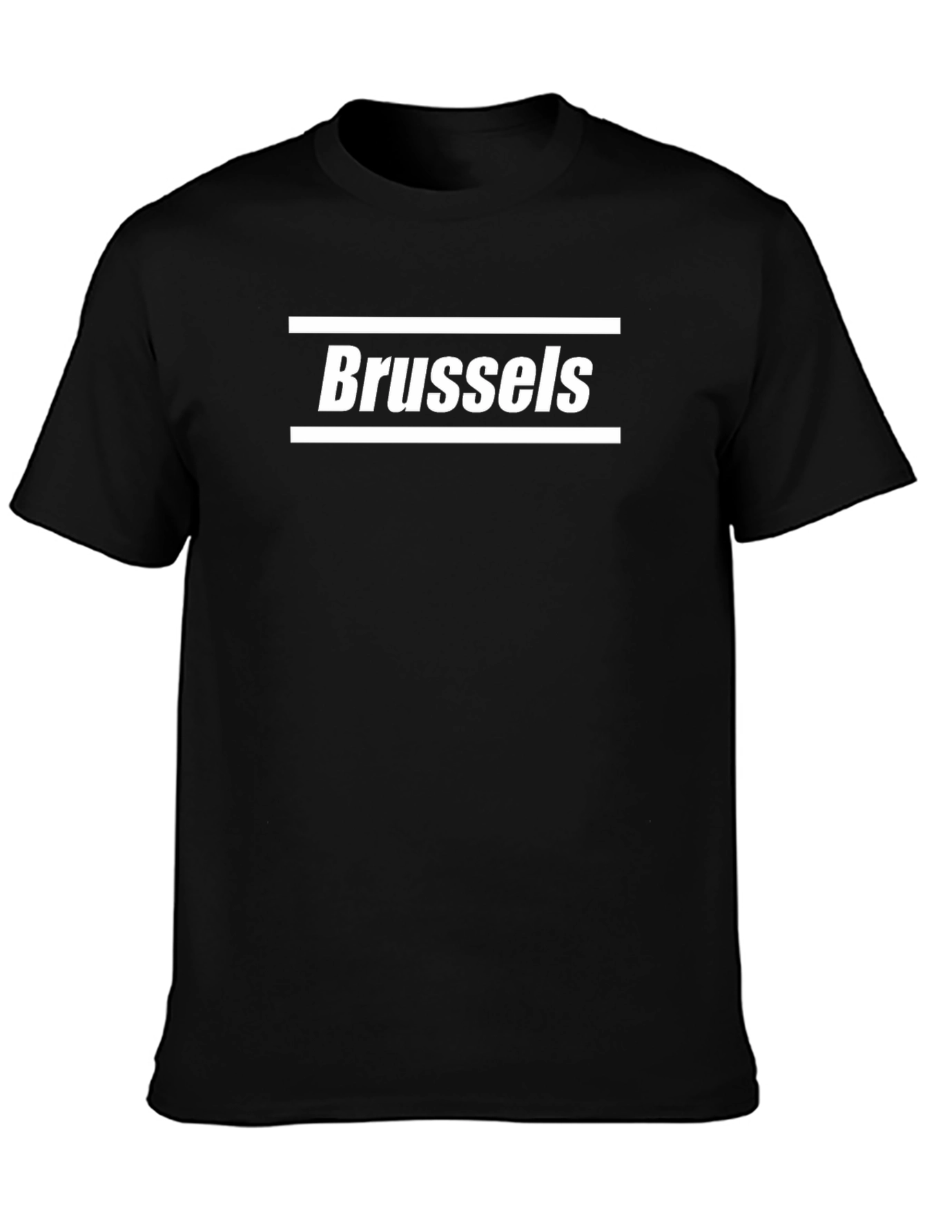 Camiseta Negra Brussels Hombre Casual Algodón