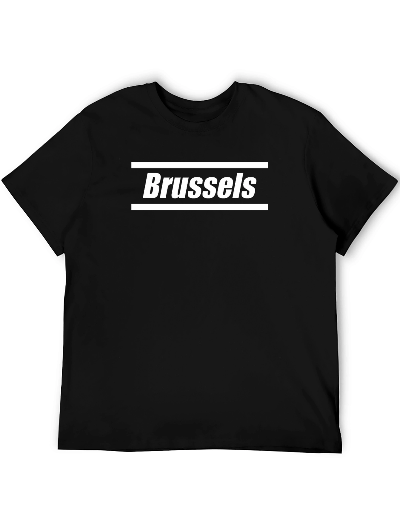 Camiseta Negra Brussels Hombre Casual Algodón