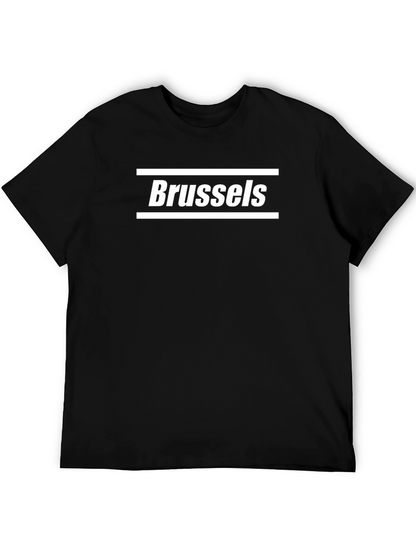 Camiseta Negra Brussels Hombre Casual Algodón