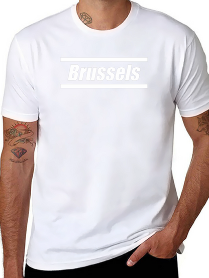 Camiseta Negra Brussels Hombre Casual Algodón