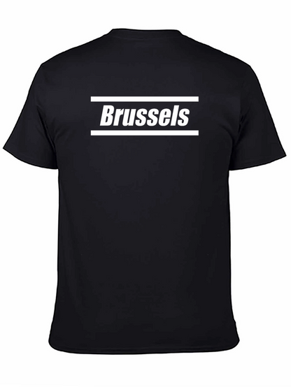 Camiseta Negra Brussels Hombre Casual Algodón