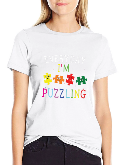 Camiseta Negra con Diseño Divertido de Autismo