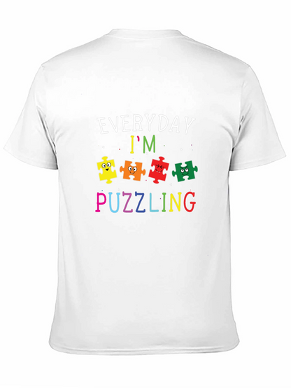 Camiseta Negra con Diseño Divertido de Autismo