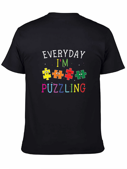 Camiseta Negra con Diseño Divertido de Autismo