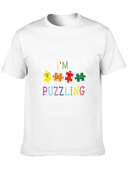 Camiseta Negra con Diseño Divertido de Autismo