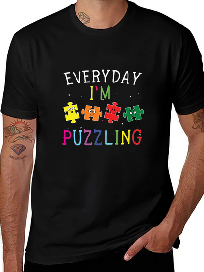 Camiseta Negra con Diseño Divertido de Autismo