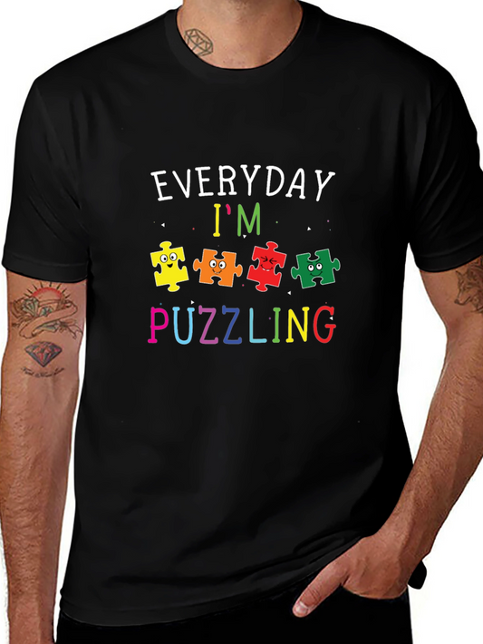 Camiseta Negra con Diseño Divertido de Autismo