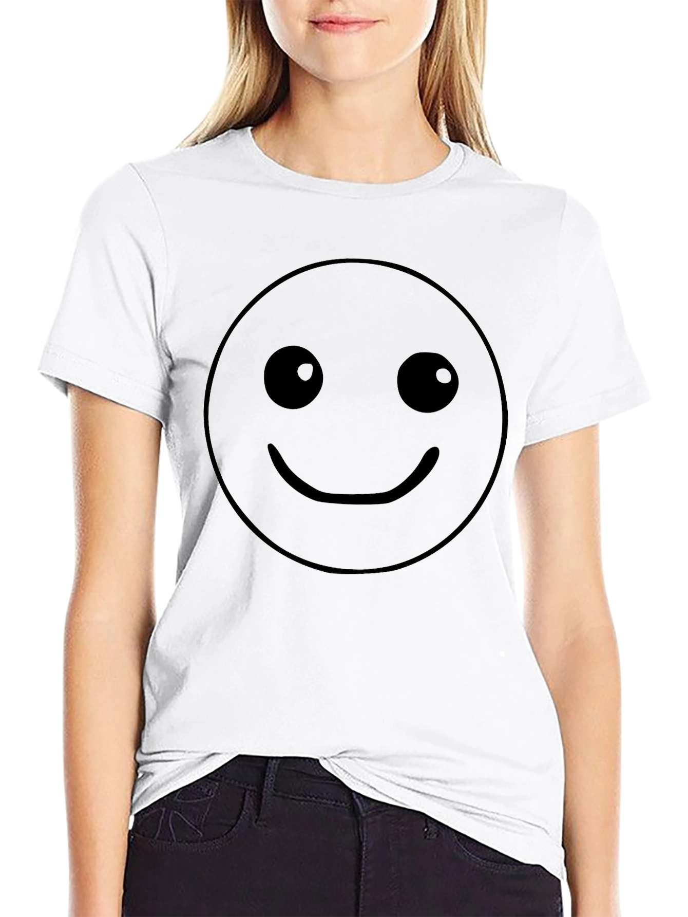 Camiseta Negra Hombre con Smiley