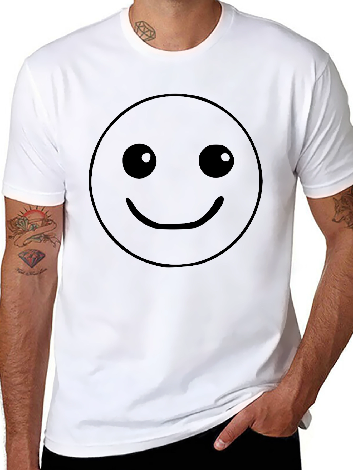 Camiseta Negra Hombre con Smiley