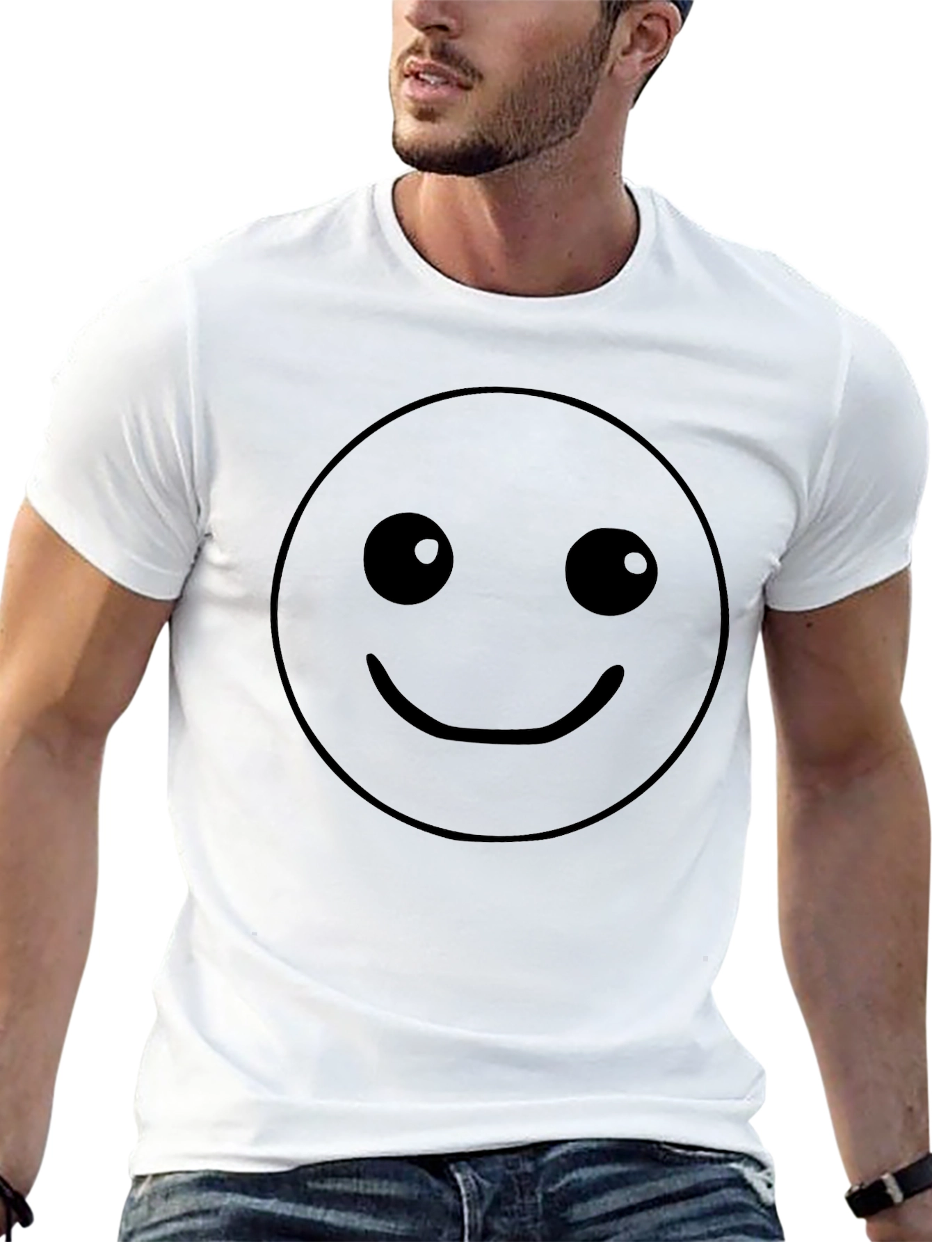 Camiseta Negra Hombre con Smiley