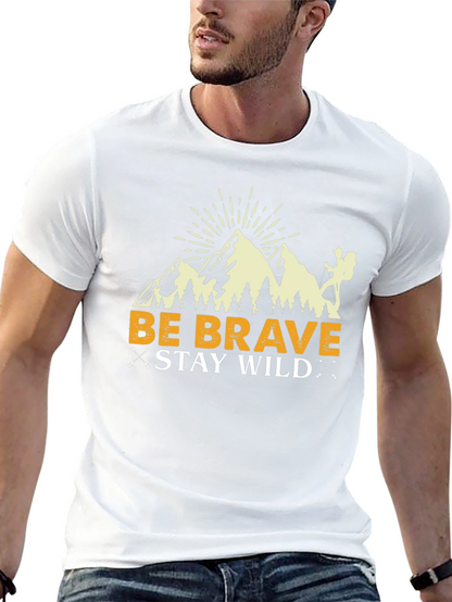 Camiseta Negra Be Brave Stay Wild para Aventureros