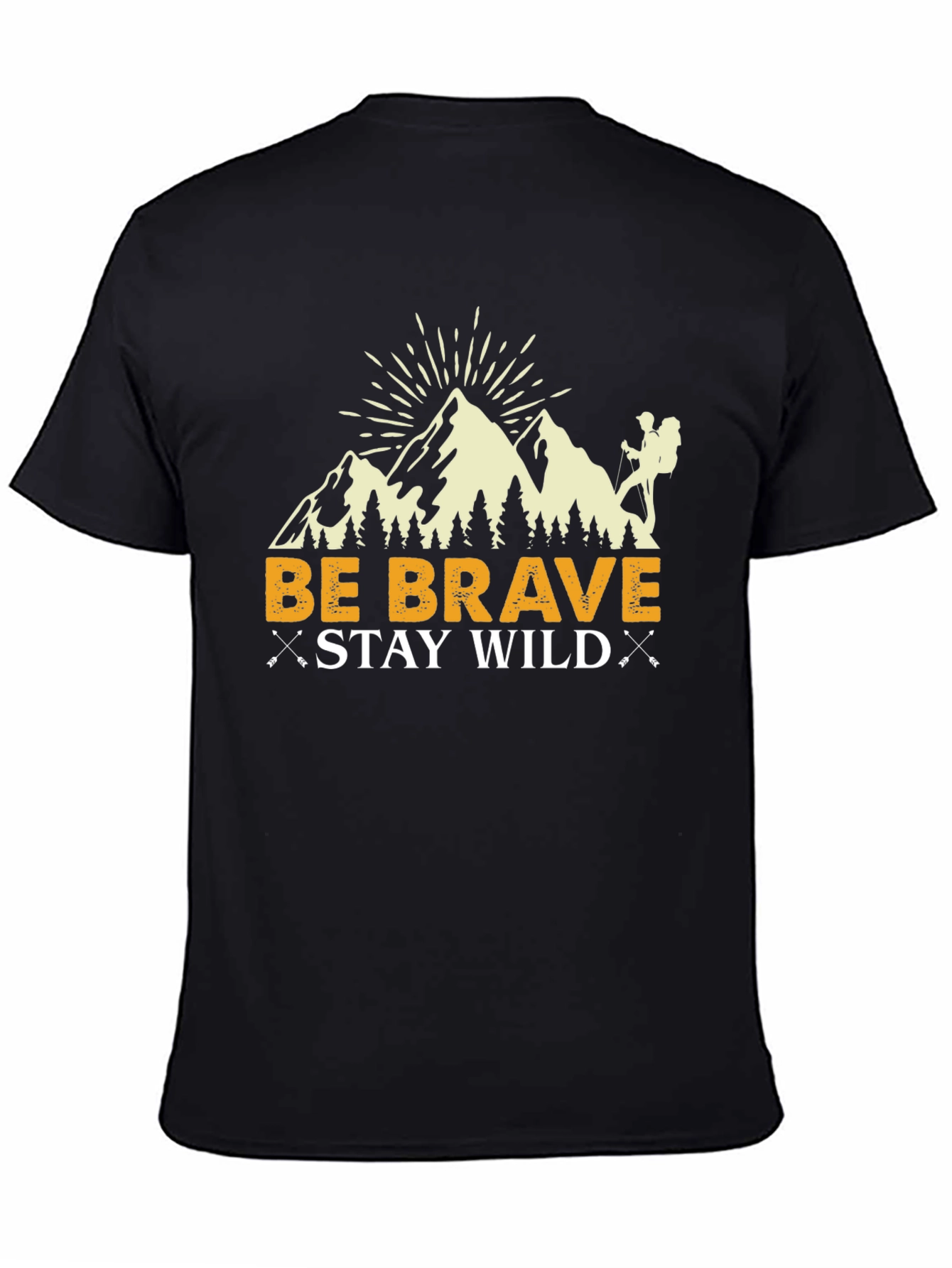 Camiseta Negra Be Brave Stay Wild para Aventureros