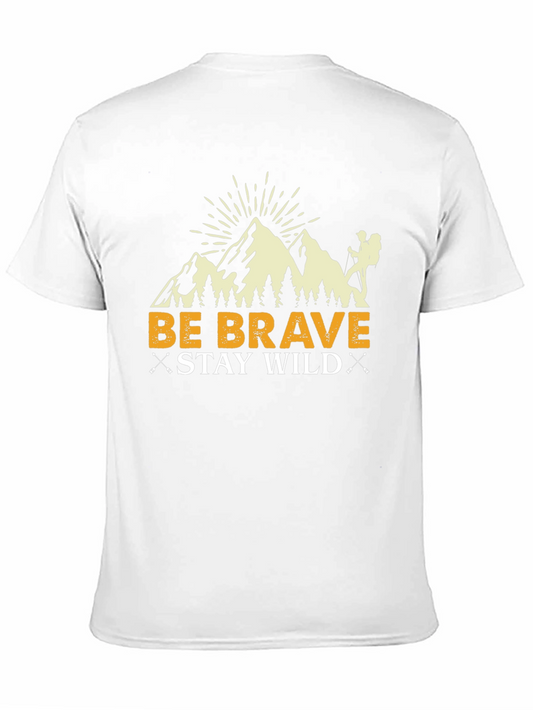 Camiseta Negra Be Brave Stay Wild para Aventureros