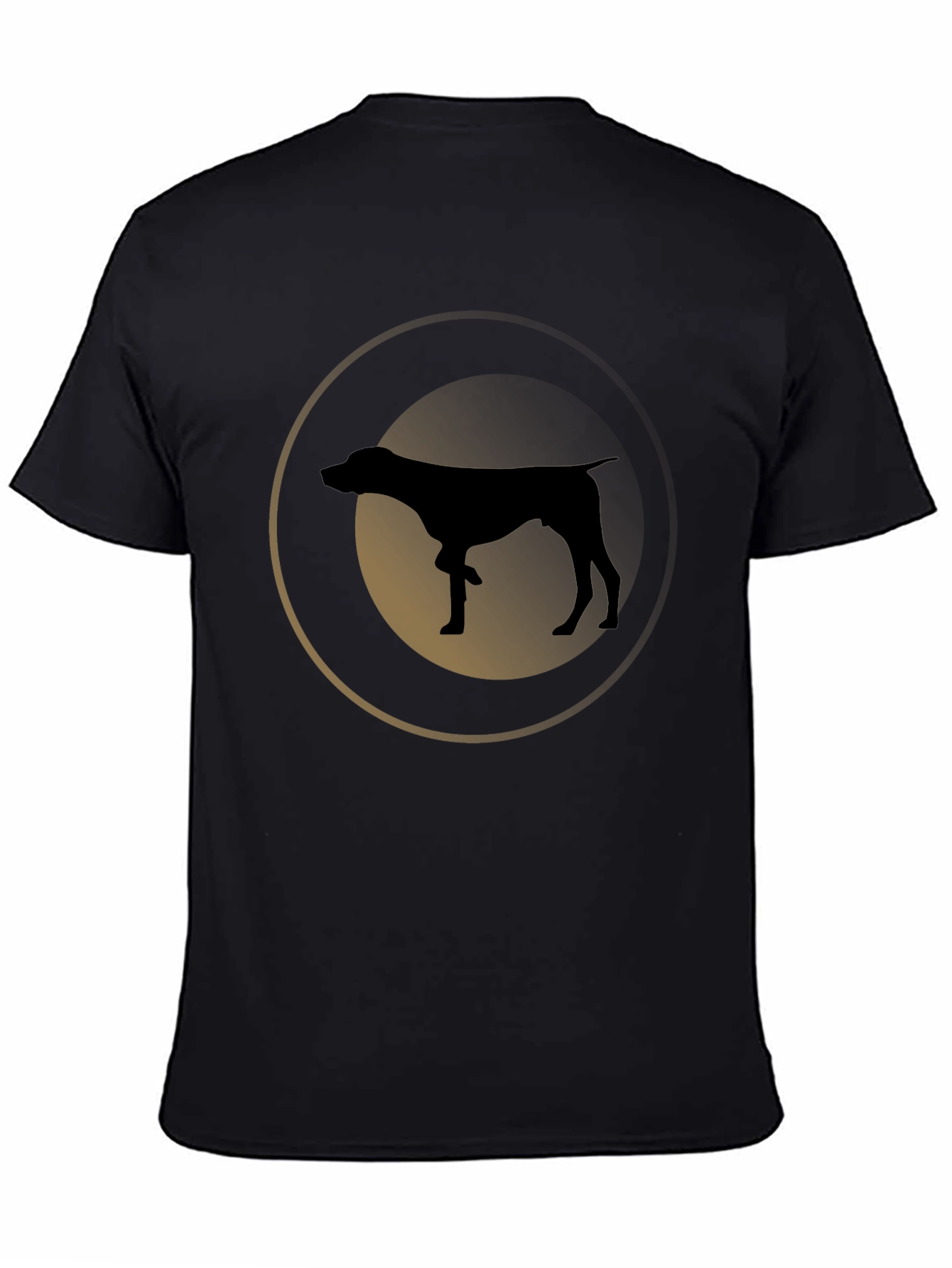 Camiseta Negra con Silueta de Perro Pointer