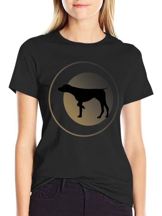 Camiseta Negra con Silueta de Perro Pointer