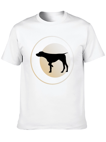 Camiseta Negra con Silueta de Perro Pointer