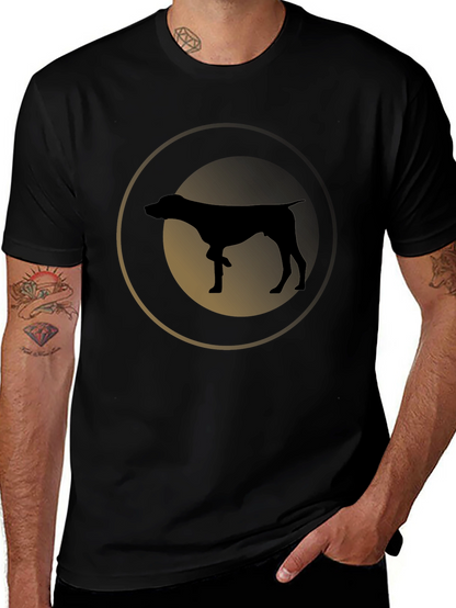 Camiseta Negra con Silueta de Perro Pointer