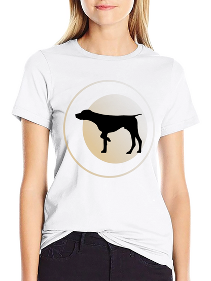 Camiseta Negra con Silueta de Perro Pointer