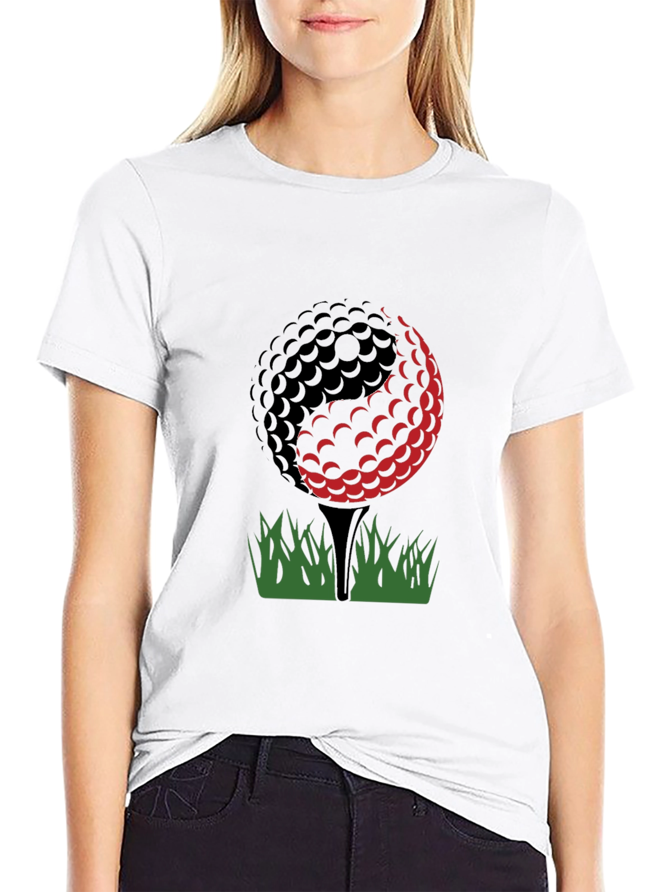 Camiseta Negra Diseño Golf